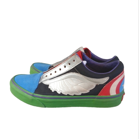 Vans x Marvel Avengers Captain America Sneakers Women's Tennis Shoes size 9 - Picture 6 of 12